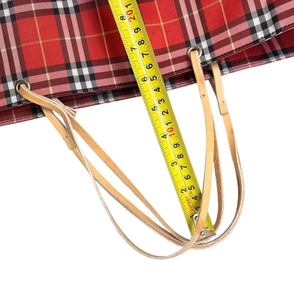 Burberry vintage red plaid oversize travel tote bag - Picture 8 of 16